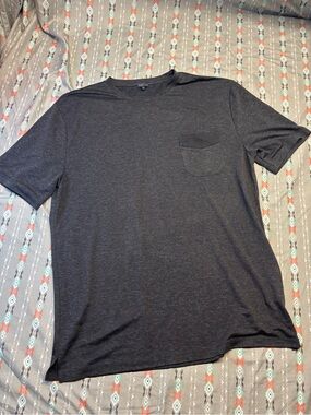 💢Basso HOMME Men's Dark Charcoal Heather Pocket Tee
